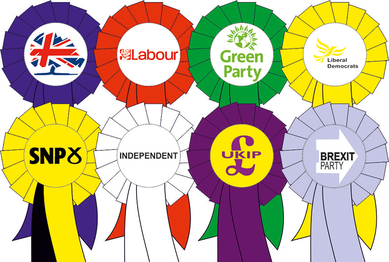 Politica rosettes for elections