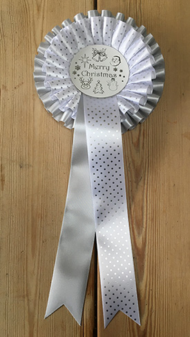 Showing the full size of our Christmas Polka Dot Rosette