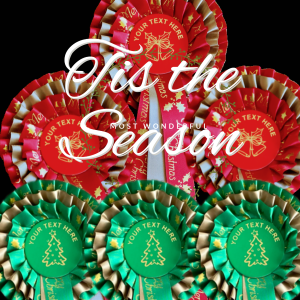 Pack of 5 Christmas 3 tier rosettes with free printing